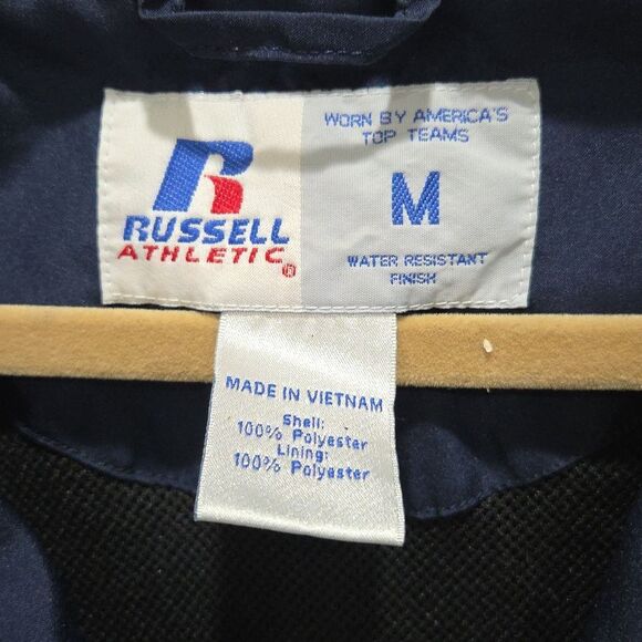 Russell Athletic Mens Navy/Gold Vintage Windbreaker, Size MEDIUM - Picture 2 of 8